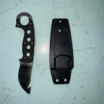 Rare CRKT Alaska Cobuk Fixed Blade Knife W/ Gut Hook USA w/ Sheath - Image 1 of 4