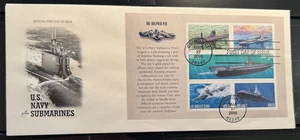 #3373-3377a ArtCraft US Navy Submarines Booklet Pane of 5 on single FDC Perfect! - Picture 1 of 1