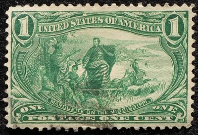 U.S. Used Stamp Scott #285 1c Trans Miss. VF - XF. Cancel Clear of Design. - Image 1 of 2