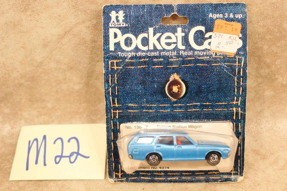 M22B Vintage 1974 Tomy Pocket Cars Diecast 138-47 Azul Datsun Station Wagon 4514 Foto 1 de 1