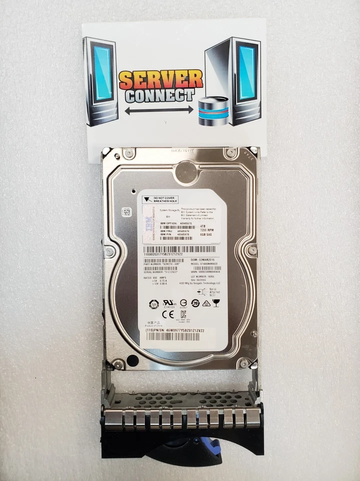 46W0979 IBM 4TB 7.2K 6Gbps SAS 3.5 HDD ---- 46W0975 - Image 1 of 1