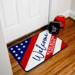 Pavilion Welcome Door Mat "We Are Better Together" Flag Patriotic 27.5" x 17.75" - Picture 1 of 9