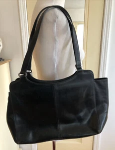 Women's Black Monsac Leather Bag - Excellent Condition - Classy Look - Picture 1 of 9