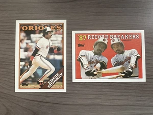 1988 Topps #495 & #4 Record Eddie Murray Baltimore Orioles lote de tarjetas de béisbol - Imagen 1 de 2