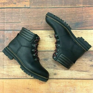 Timberland Women's London Square Black Leather Hiker Boots A2E9R - Picture 1 of 11