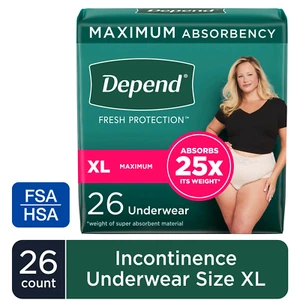 Fresh Protection Inkontinenzunterwäsche für Damen, Windeln für Erwachsene, XL, 26 Stück - Bild 1 von 11