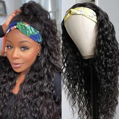 UNice Peruvian Put On And Go Headband Glueless Water Wave Human Hair Wig Wear Go - Image 1 of 4