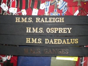 4 x Genuine vintage Royal Navy cap ribbons - Picture 1 of 1