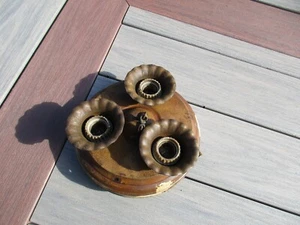 Antique Art Deco Light Fixture Ceiling Mount 3 Light sheet Metal Wired - Picture 1 of 18