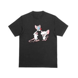 Pinky and The Brain Tshirt Cartoon TV Retro 70s 80s 90s Top Funny Mice - Picture 1 of 5