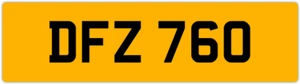 DFZ 760 D 3x3 DATELESS PRIVATE NUMBER PLATE DOM DAN DON DAV DEL DEZ DEC DAZ DEA - Picture 1 of 1