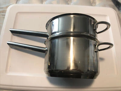 Berndes Cookware Made For Crate & Barrel 2qt Double Boiler Set Pot NICE  - Image 1 of 4