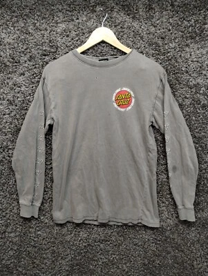 Camisa De Colección Santa Cruz Skateboards Adulto Mediana Gris Envejecido Años 90 Skate Y2K Foto 1 de 4