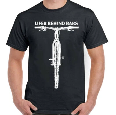 Cycling T-Shirt Lifer Behind Bars Mens Funny Cyclist Road Bike road MTB BMX - Image 1 of 4