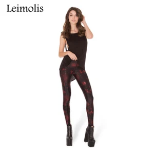 LADIES 3 D PRINT DARK BLOOD SPLATTER GOTHIC PLUS SIZE PARTY LEGGINGS YOGA SPORT - Picture 1 of 8