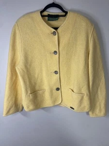 Giesswein Women's 100% Wool Coat Jacket Yellow Size 38 US Medium - Picture 1 of 11