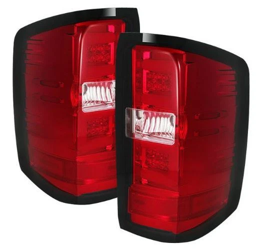 Luces traseras LED de fibra óptica Spyder - cromadas/rojas para Chevy Silverado, GMC Sierra Foto 1 de 3