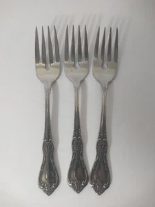 ONEIDA DISTINCTION DELUXE STAINLESS HH KENNETT SQUARE SALAD FORKS SET OF 3 - Picture 1 of 4