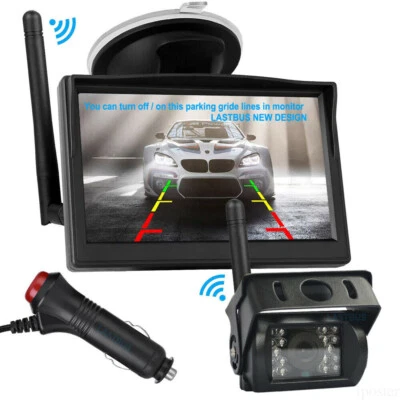 Wireless IR Backup Camera with 5" Monitor System for Trailer Pickup Truck Camper - Image 1 of 4