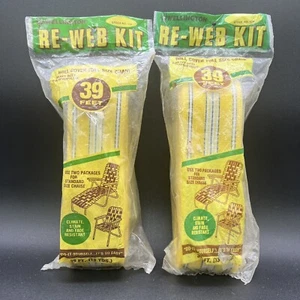 Vintage Wellington Re-Web Kit Lawn Chair Webbing 39 Feet Yellow & White Lot of 2 - Picture 1 of 2