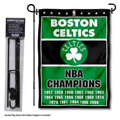 Boston Celtics 17 Time Champions Garden Flag and Yard Stand Included Cover