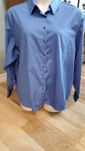 DAMA EDWARDS ropa informal con botones delanteros azul manga larga camisa 2XL Usada en excelente estado - Imagen 1 de 6