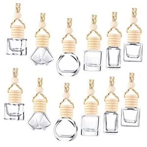  12 Stück 8ml hängend Auto Lufterfrischer Parfüm Flakon leer klar verschiedene Stile - Bild 1 von 7