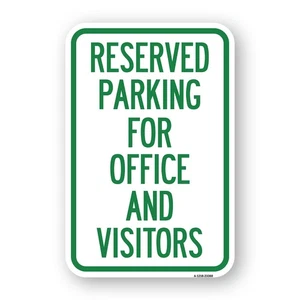 Parking Sign Reserved Parking for Office and Vi Heavy Gauge Metal Parking Sign - Picture 1 of 10