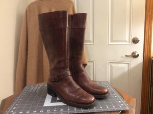 Ruff Hewn Boots Womens Becca 2 Tall Riding Brown Leather Knee-Hi Sz 8.5M - Picture 1 of 10