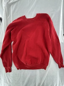 Vintage Fruit of the Loom Blank Crewneck Sweatshirt Made In USA Red Size XL - Bild 1 von 8