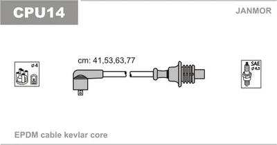 IGNITION CABLE KIT FITS: CITROËN BX 16 E.CITROËN BX BREAK 16.CITROËN ZX 1.6 I - Image 1 of 3