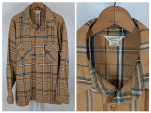 Vintage 60s Dutchmaid Ephrata PA Heavy Cotton Flannel Check Plaid Rockabilly USA - Picture 1 of 4