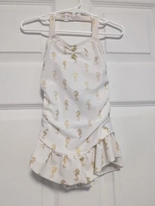 Janie and Jack White and Gold Kids Swim One Piece size 2t - Picture 1 of 9