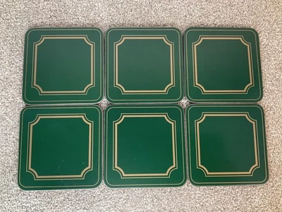 Pimpernel 6 Coasters Regal Ivy Green Vintage 90s Boxed - Image 1 of 4