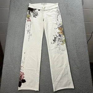 Lucky Brand White Sweatpants Wide Leg Y2K Leggings Size XS Cotton Design - Imagen 1 de 7