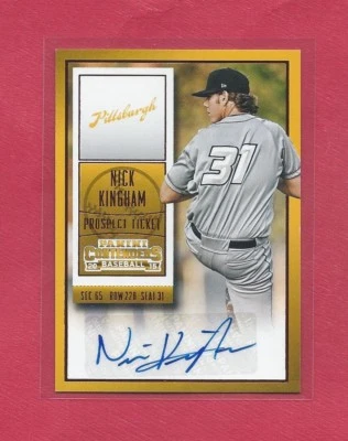 Nick Kingham 2015 Panini Contenders Draft Ticket Red Foil Auto #8 , Pirates - Image 1 of 2