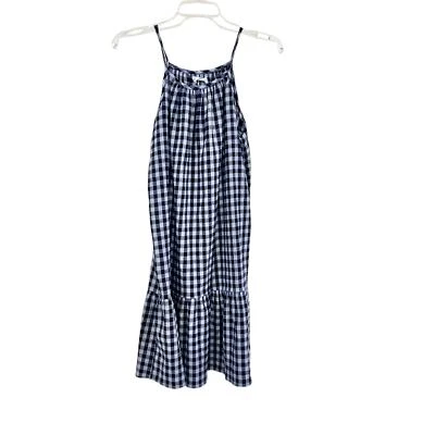 Zara girls blue gingham jumper dress size 13-14 - Image 1 of 4