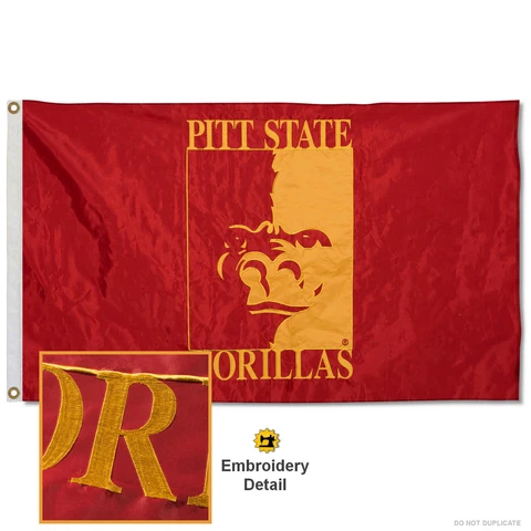 Pittsburg State University Embroidered and Appliqued Nylon Flag Cover