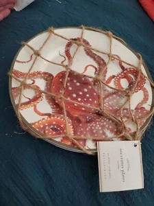 Pottery Barn Sea Life Critter Melamine Salad Plates Set of 4 New with Netting - Picture 1 of 3