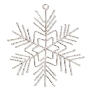 Marco de alambre, 2 adornos de copo de nieve de alambre de acero formas de marco de alambre de 5 1/2 pulgadas * - Imagen 1 de 2