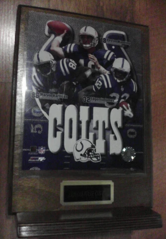Indianapolis Colts Wooden Plaque Peyton Manning Marvin Harrison Edgerrin James Cover