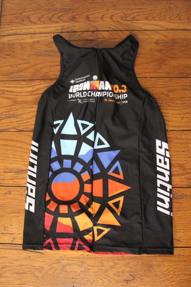 Camiseta sin mangas Santini para hombre pequeña de triatlón Ironman St. George Utah Worlds Foto 1 de 4
