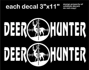 Deer Hunter Decals Set of two Scope Hunting Decal vinyl car truck window sticker - Picture 1 of 2