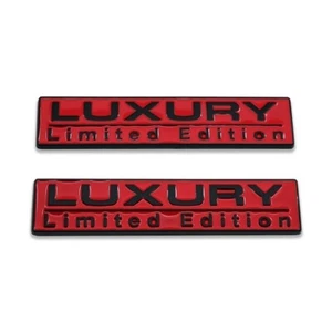 2x Black&Red Metal Luxury Limited Edition Logo Emblem Sport Bagde Sticker Decal - Bild 1 von 8