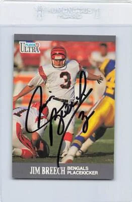 1991 Fleer Ultra #12 Jim Breech Bengals Signed Auto *K8193 - Image 1 of 2