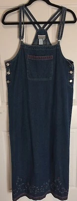COLDWATER CREEK Ladies Denim EMBROIDERED JEAN JUMPER STYLE DRESS Medium Chest 34 - Image 1 of 4
