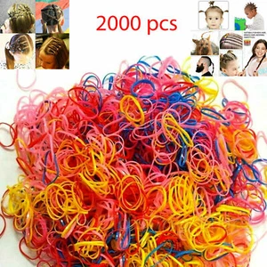 2000 Pcs Baby Girl Kid Tiny Small Rubber Elastics Bands Hair Ties Bright Colors - Picture 1 of 3