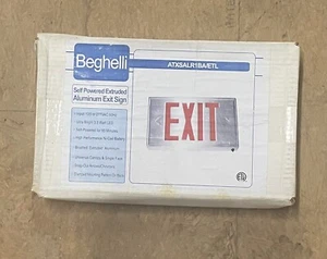 Beghelli 7-1/2" x 12" SELF POWERED EXTRUDED ALUMINUM EXIT SIGN - Picture 1 of 2