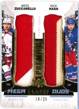 2015-16 Upper Deck Premier Mega Patch Duos Mats Zuccarello/Rick Nash /25 RANGERS