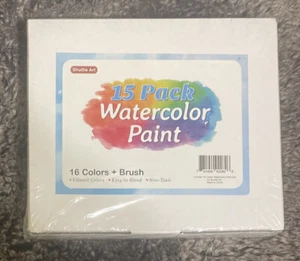 Paquete de 15 pinturas de acuarela Shuttle Art SELLADAS DE FÁBRICA - 16 colores + pincel - Imagen 1 de 2